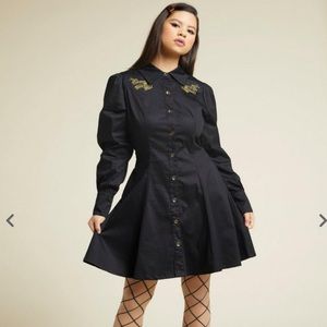 Harry Potter Marauder's Map Long-Sleeve Collared Dress